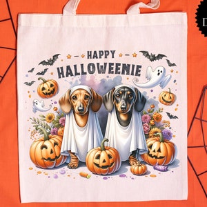 Happy Halloweenie Dachshund PNG, Dog Mom Gift, Dachshund Lover, Halloween Gift, Wiener Png, Sausage Dogs Png Doxie, Halloween Pumpkin Design