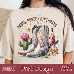 Nashville Birthday PNG, Cowgirl Birthday Party Squad, Nash Bash, Boots Booze Birthdays, Girls Trip Sublimation, Matching Birthday Shirts