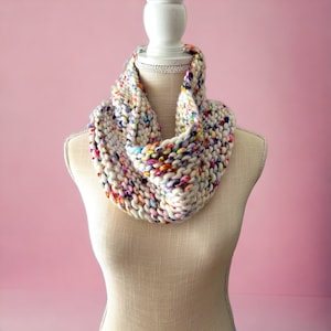 Super Bulky Knit Pattern, Cowl Pattern, Basic Garter Stitch Cowl, Beginner Knit Pattern, Knitting Cowl, Knitted Pattern, Simple Knit