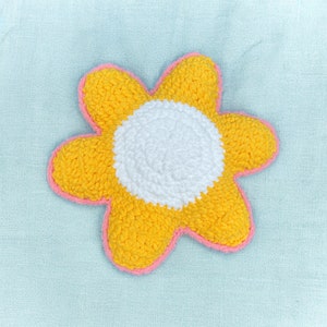 Handmade Crocheted Flower Pillow: 70s Retro Decor