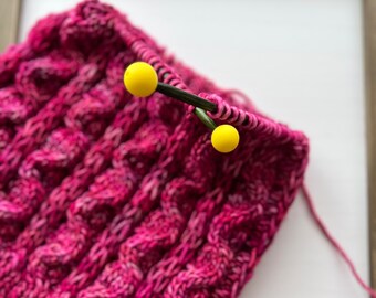 Yellow Silicone Knitting Needle Stitch Stoppers: Project Savers