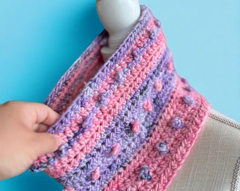 Crochet Cowl Pattern: Bulky Yarn, Picot Stitch (PDF Pattern)