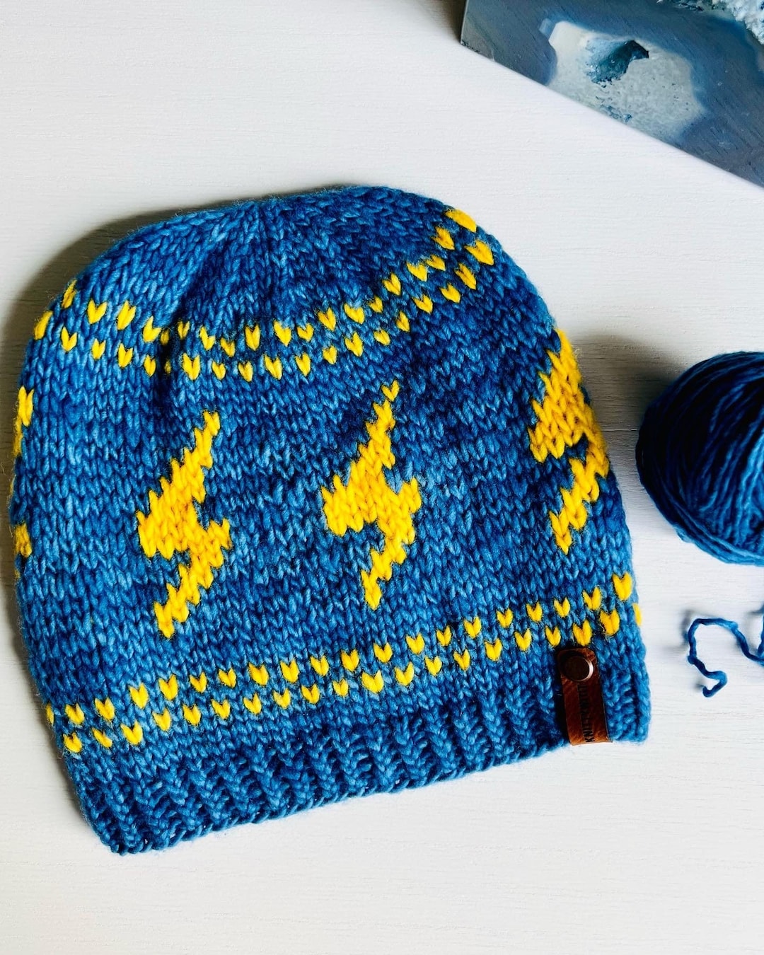 Lightning Bolt Knit Hat Pattern: Beginner Colorwork Beanie (PDF Pattern ...