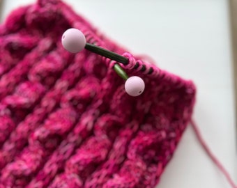 Knitting Needle Stitch Stoppers, Lavender Point Protectors, Knitting Notions, Project Savers, Knit Accessories, Silicone