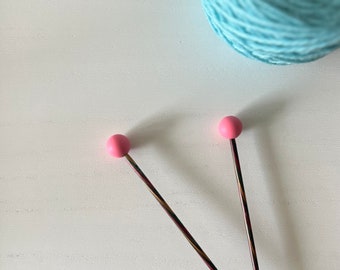 Knitting Needle Stitch Stoppers, Pink Point Protectors, Knitting Notions, Project Savers, Knit Accessories, Silicone