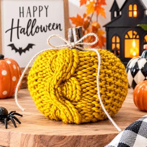 Cables and Grains Pumpkin, Cable Knit Pumpkin Pattern: Beginner Friendly (PDF Pattern)