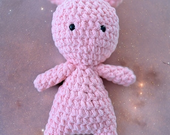 Crochet Pink Alien Plushie, Handmade Toy for Kids