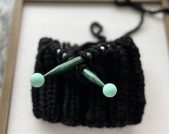 Mint Green Knitting Needle Stitch Stoppers: Silicone Point Protectors