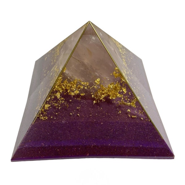 Earth Frequency Orgone Giza 8-Side Pyramid with Copper, Cobalt, Iron, Zinc & Heart Chakra Harmonic Resonance Minerals Custom