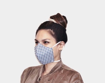 LIGHT2TOUCH  Washable Designer Face Mask with Filter - 3 Layers - Nose wire - Fabric cords- Adjustable  Comfortable Washable