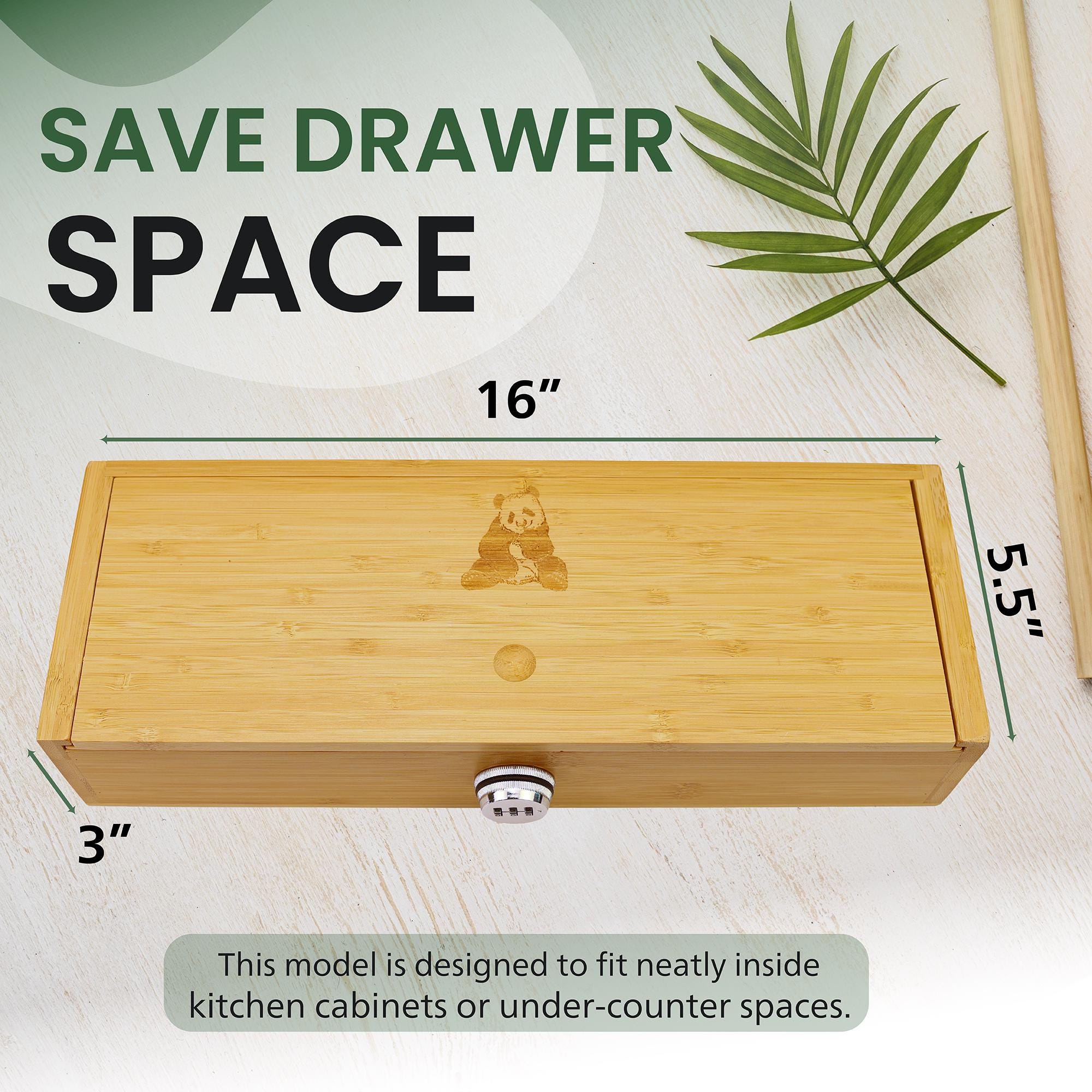 Secure Knife Box Kid Safe - in Drawer Bamboo Lockable Knife Box With Beautiful Leather ...