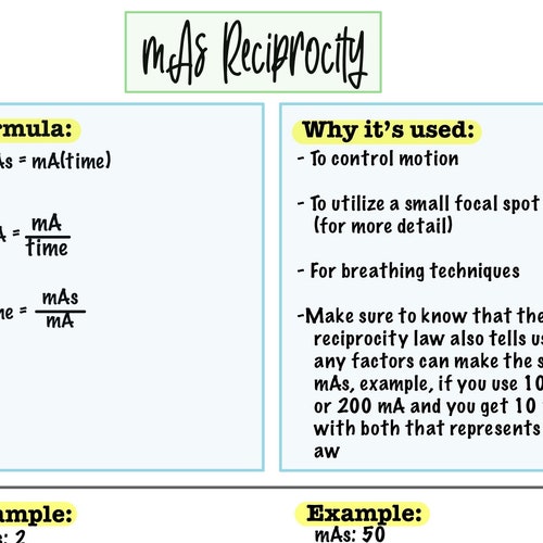 Radiology Formula Study Guide Bundle Etsy