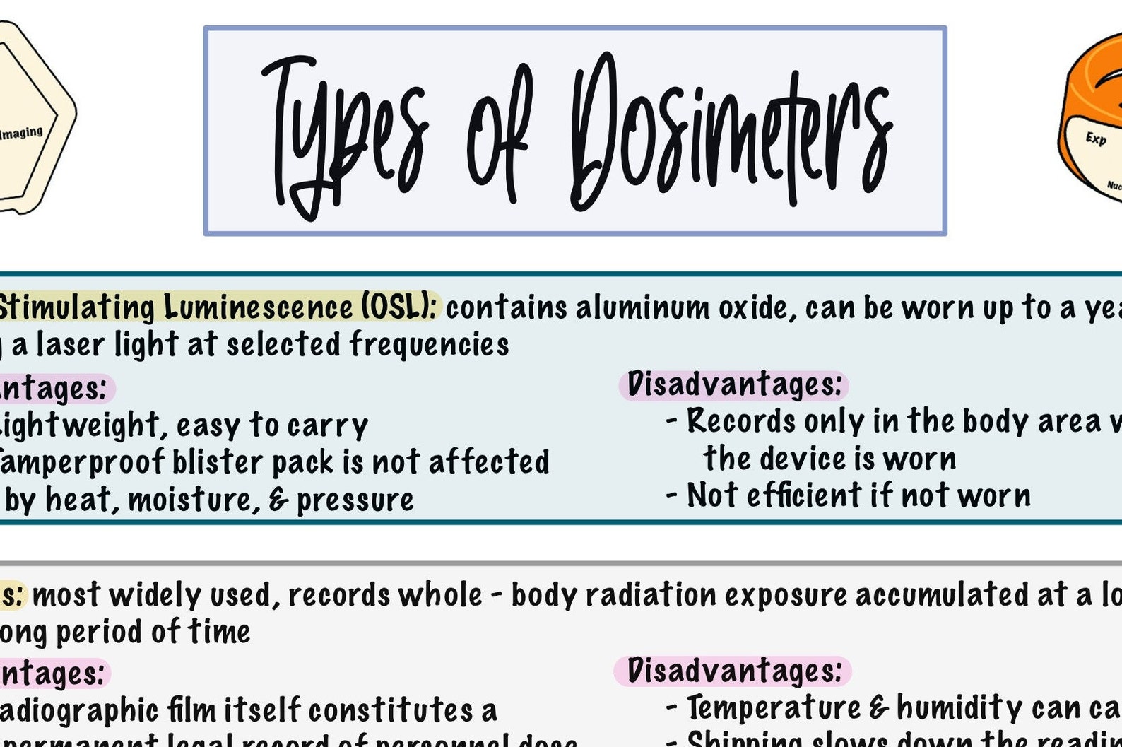 Types of Dosimeters Cheat Sheet Etsy