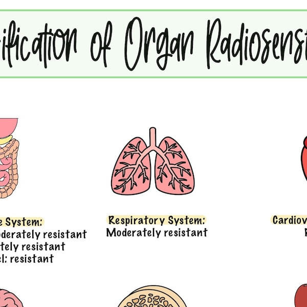 Klassifikation von Organ Radiosensitivity Spickzettel