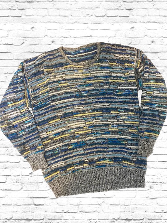 90s Knitted Patterned Sweater - image 1