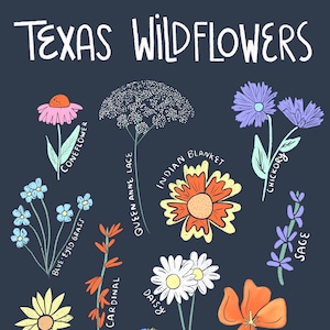 Texas Wildflower Print | Best Seller! | Digital Download | Home Decor | Art Print | Gift for Her | Texas Gifts