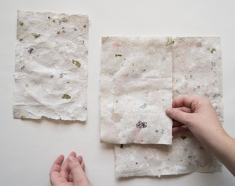 Handmade Paper Assorted Sheets | Recycled Paper | Surprise Pack | Stationery Paper | Scrapbooking
