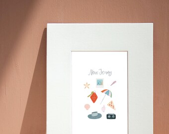 New Jersey Print | Digital Download | Wall Decor | Northeast Local Art