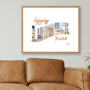 Howdy From Lubbock Texas | Digital Download | Wall Decor | Lubbock Local Art