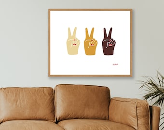 Peace Hands Art Print | Digital Download | Wall Decor |