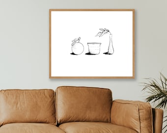 Still Life Print | Digital Download | Wall Decor | Dining Room Art | Minimalist Art
