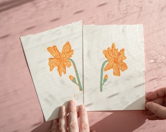 Best Buds Block Prints Hand-Carved Linocut Prints | Print Set