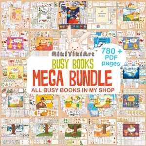 Busy Books MEGA BUNDLE Set of 23 Printable Preschool Binders for Toddlers Homeschool Learning Resources Toddler Quiet Book Activities