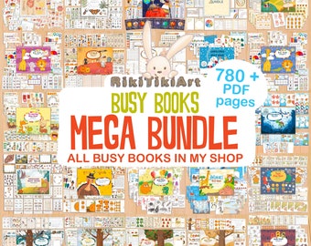 Busy Books MEGA BUNDLE Set of 23 Printable Preschool Binders for Toddlers Homeschool Learning Resources Toddler Quiet Book Activities