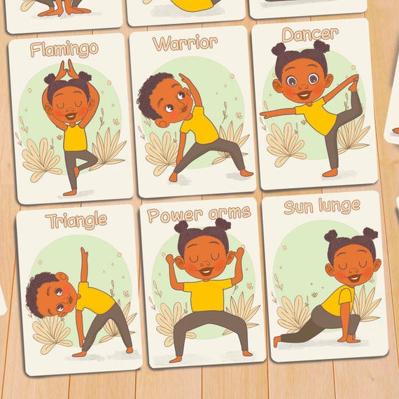 Kids Yoga Pose Cards, Flash Cards