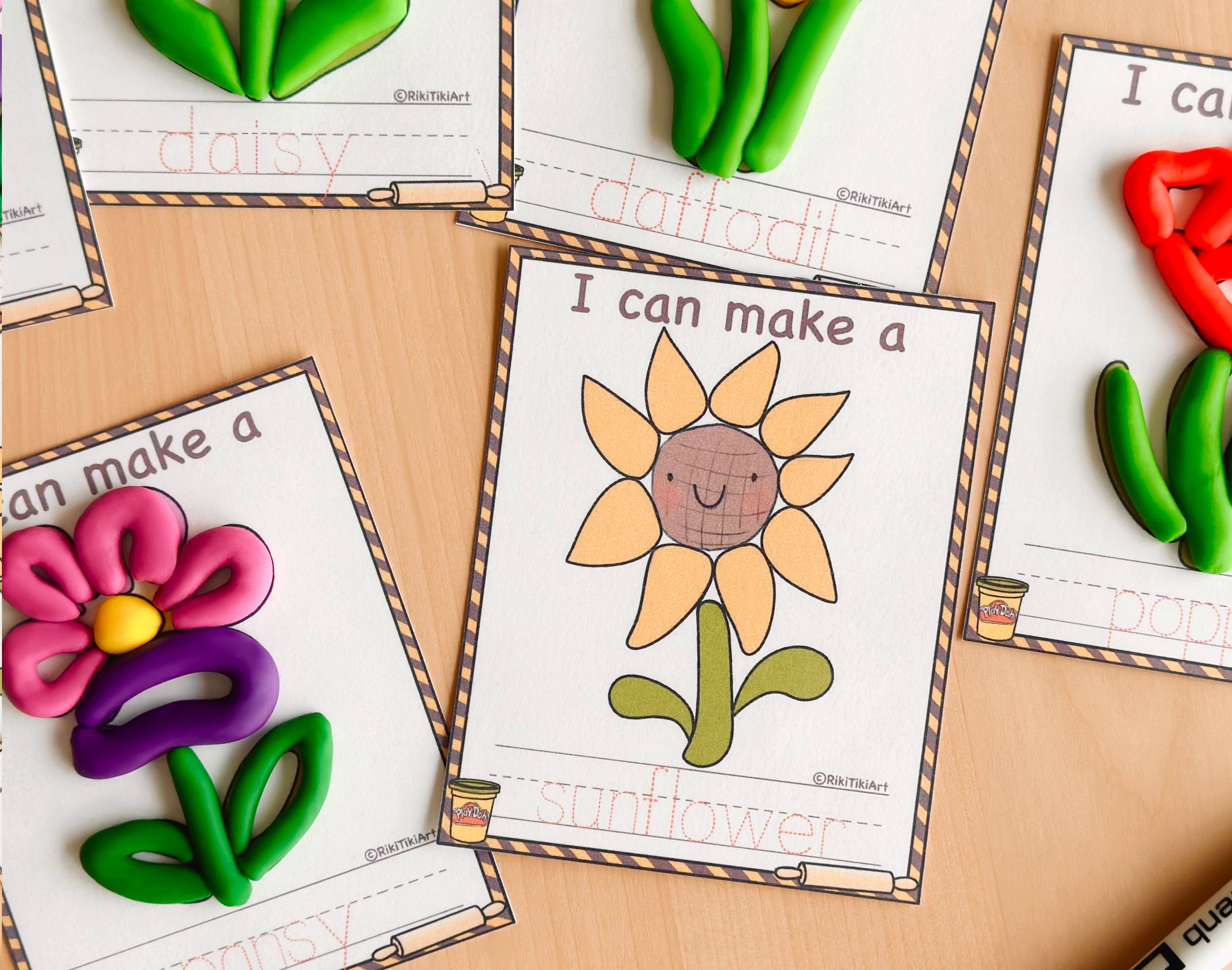 Flowers Play Dough Mats Fine Motor Skills Preschool Toddlers Activity ...