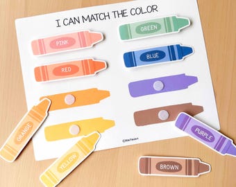 Color Sorting Montessori Printable Activity Preschool Matching Activities Learning Colours Printables Busy Book Toddler Activities Sorting