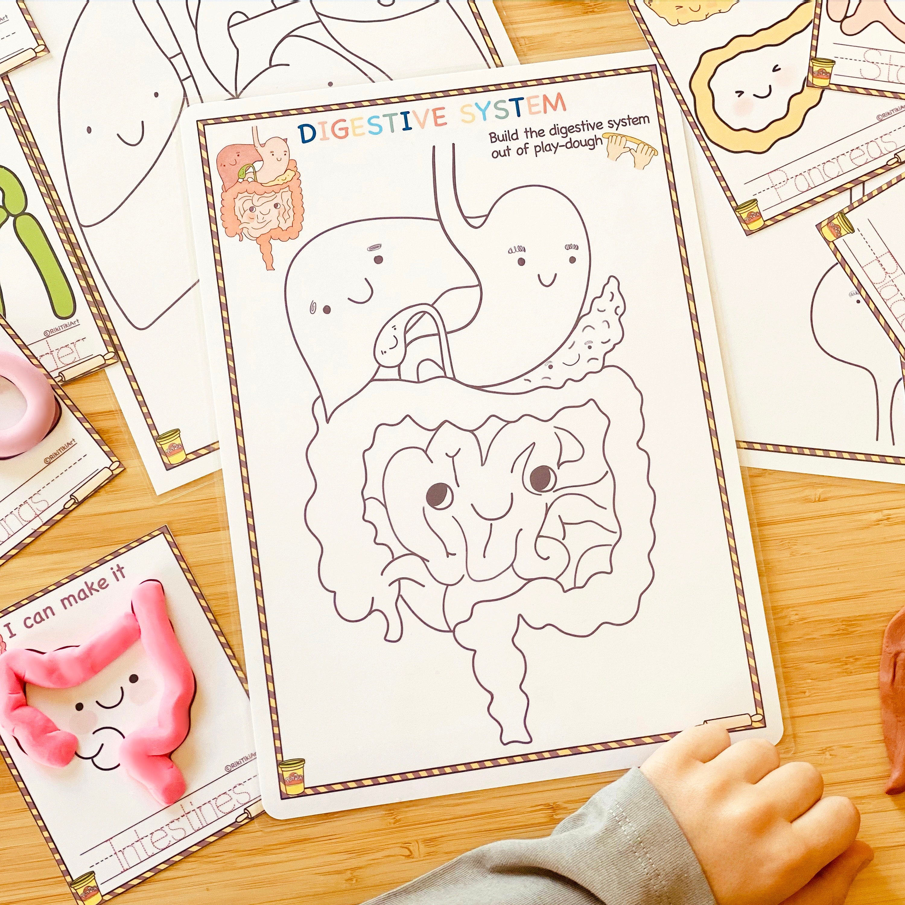 FREE Human Body Playdough Mats Printable Activity for Kids