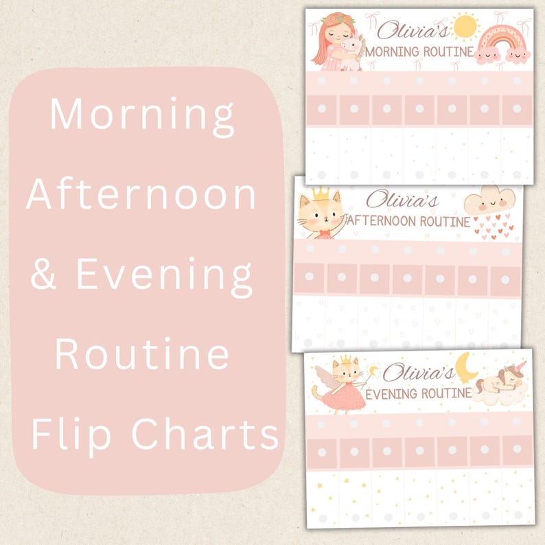 Editable Chore Chart Girls Routine Chart Printable Unicorn Princess ...