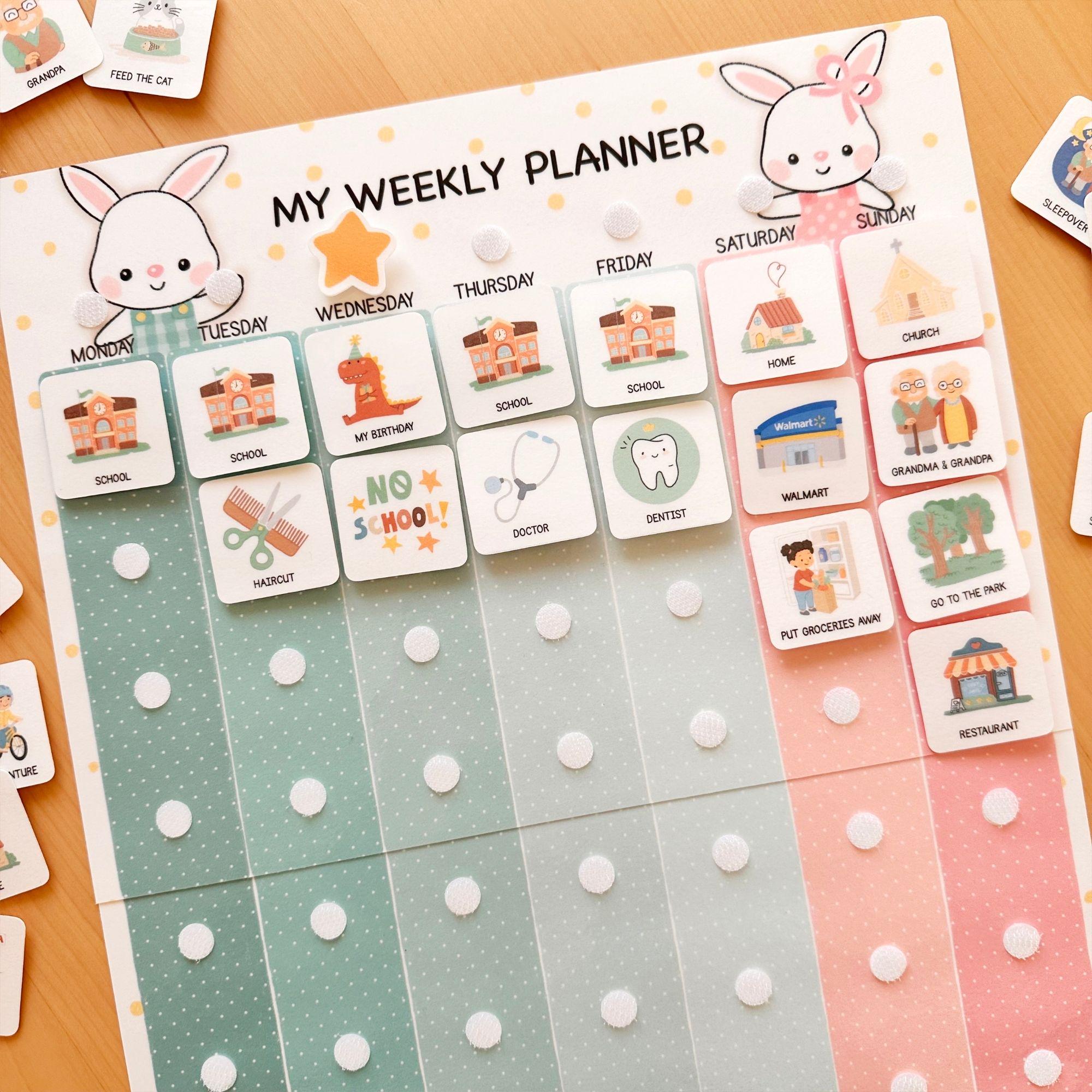 Weekly Routine Chart Class Editable Weekly Routine Chart for Kids Visual Schedule Planner - Etsy ...