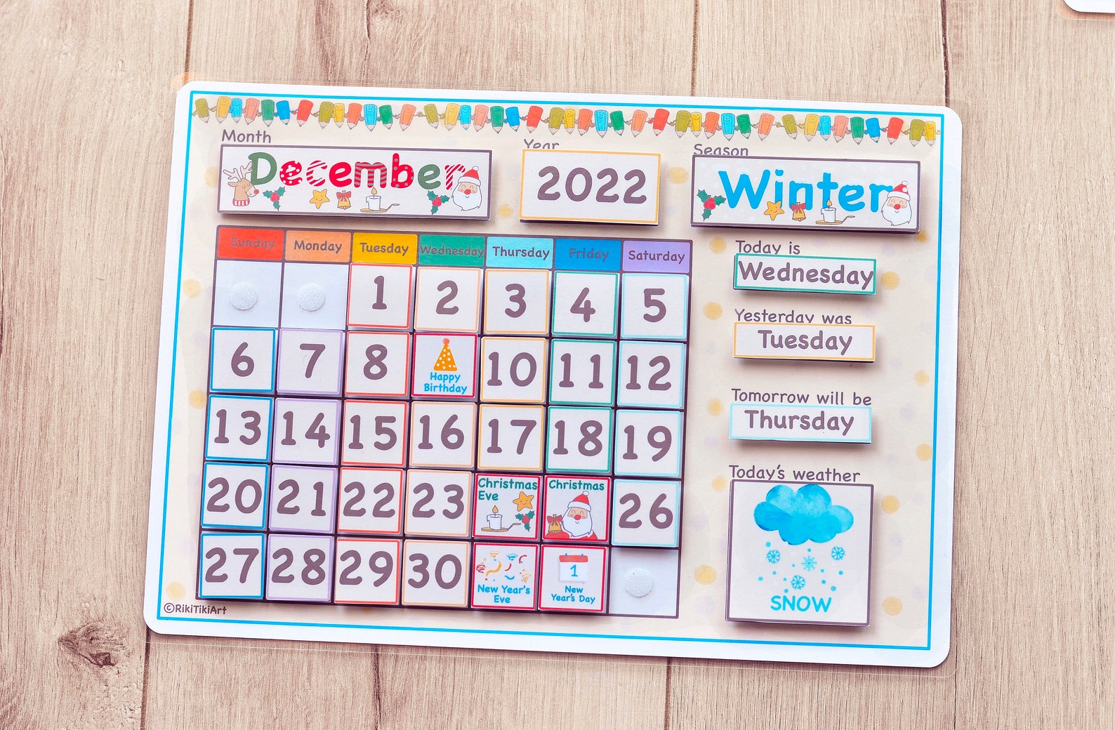 Homeschool Wall Calendar Perpetual Calendar Kids Calendar Etsy