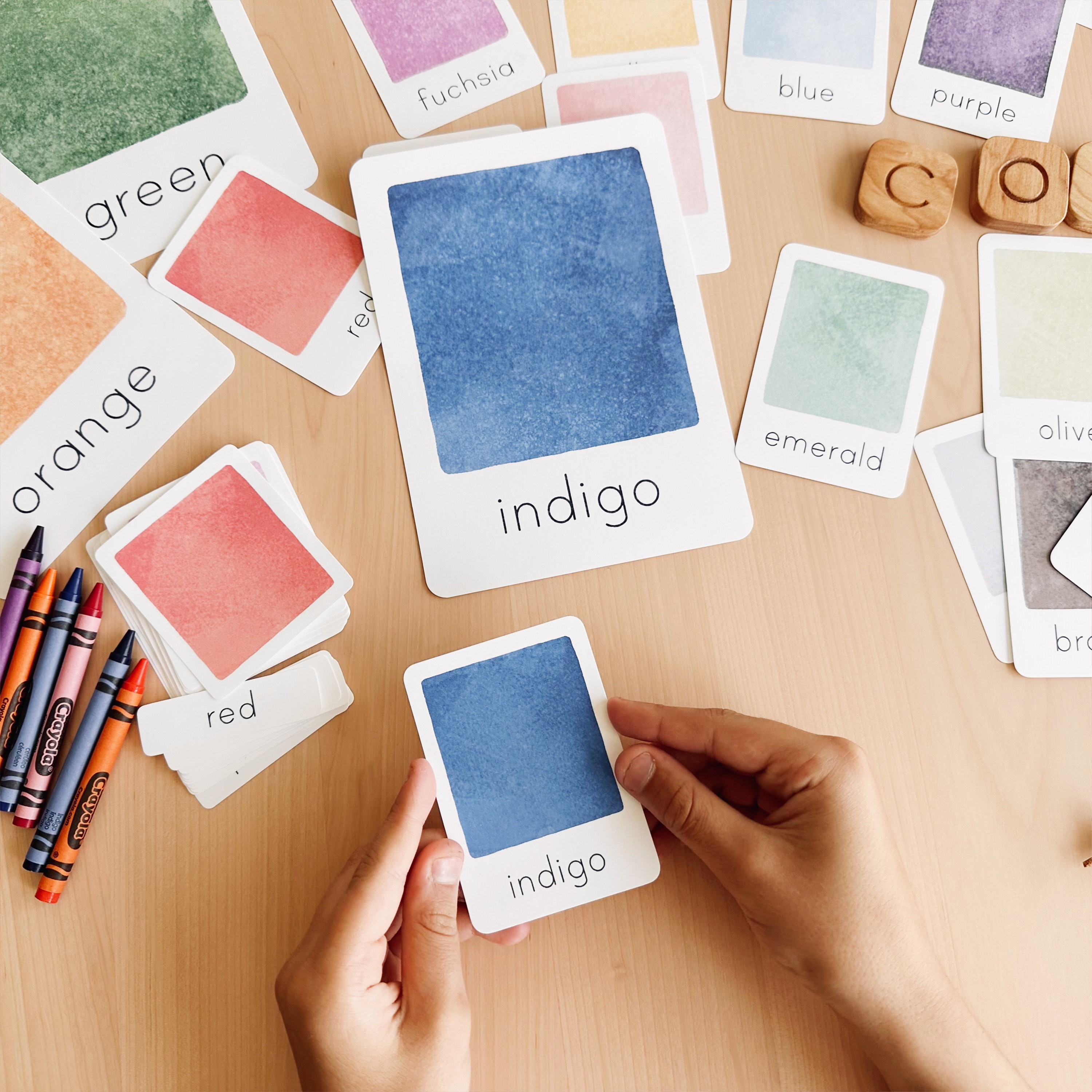 Color Flash Cards Watercolor Toddler Flashcards Printable Homeschool ...