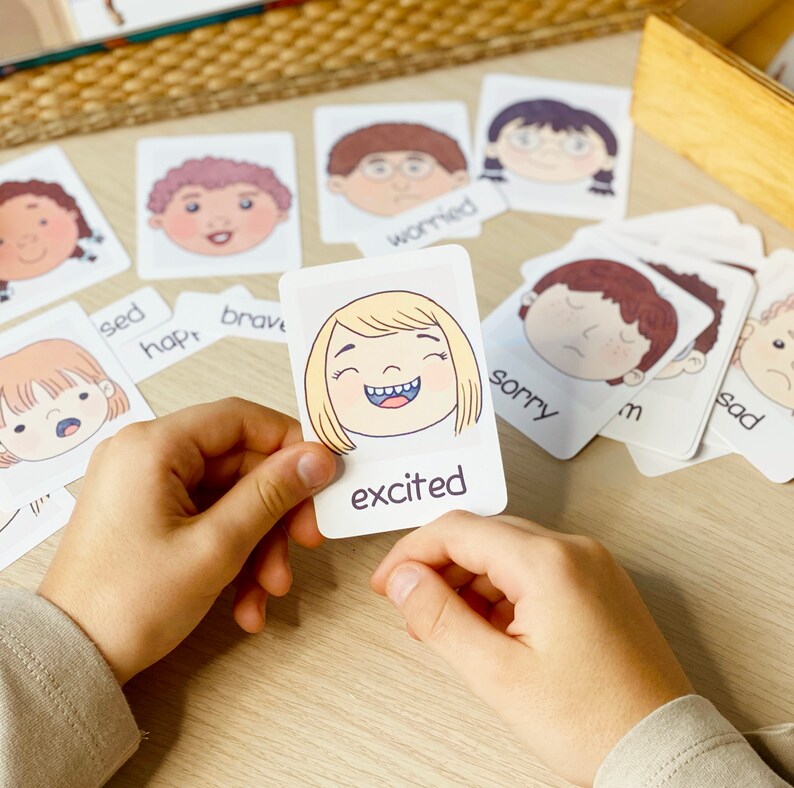 Emotions Flashcards Montessori Printable Learning Resources Etsy