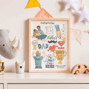 Fathers Day Poster Homeschool Educational Classroom Wall Art Father's Day Preschool Playroom Downloadable Prints Printable Kids Room Decor image 3