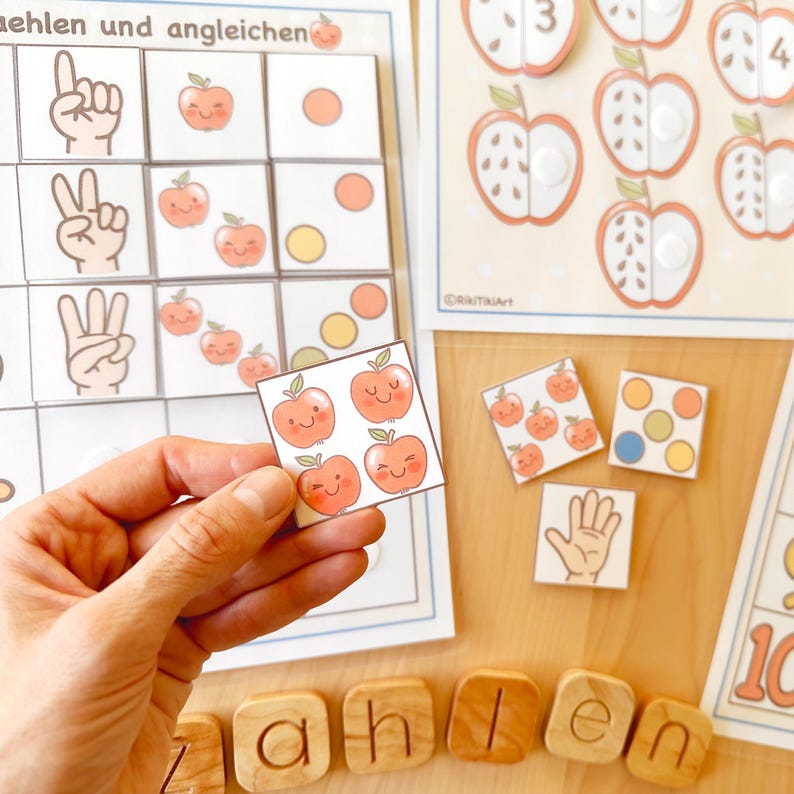 German Math Preschool Worksheets: Count & Match Toddler Activity ...