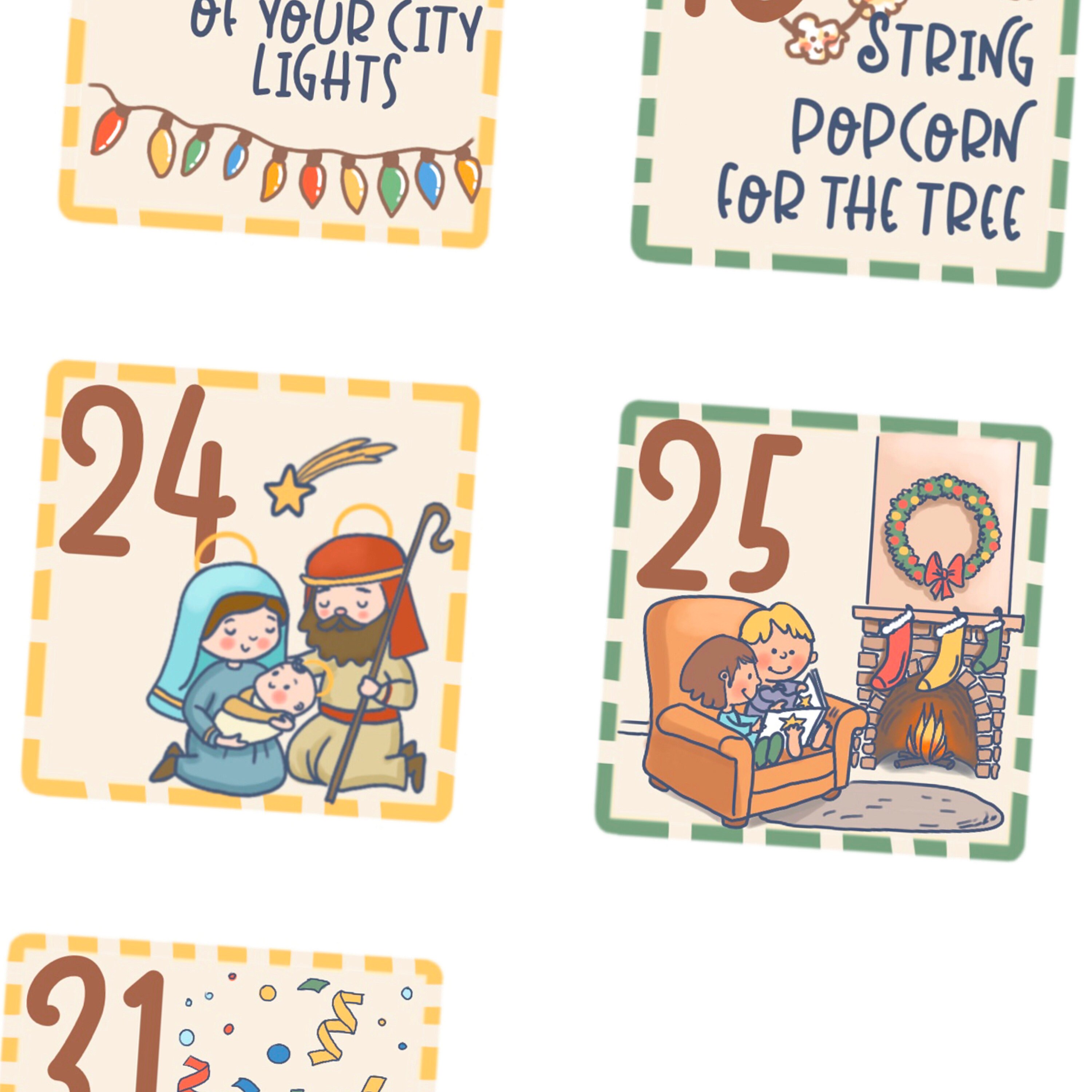 Printable Advent Calendar Numbers DIY Christmas Countdown, Family ...