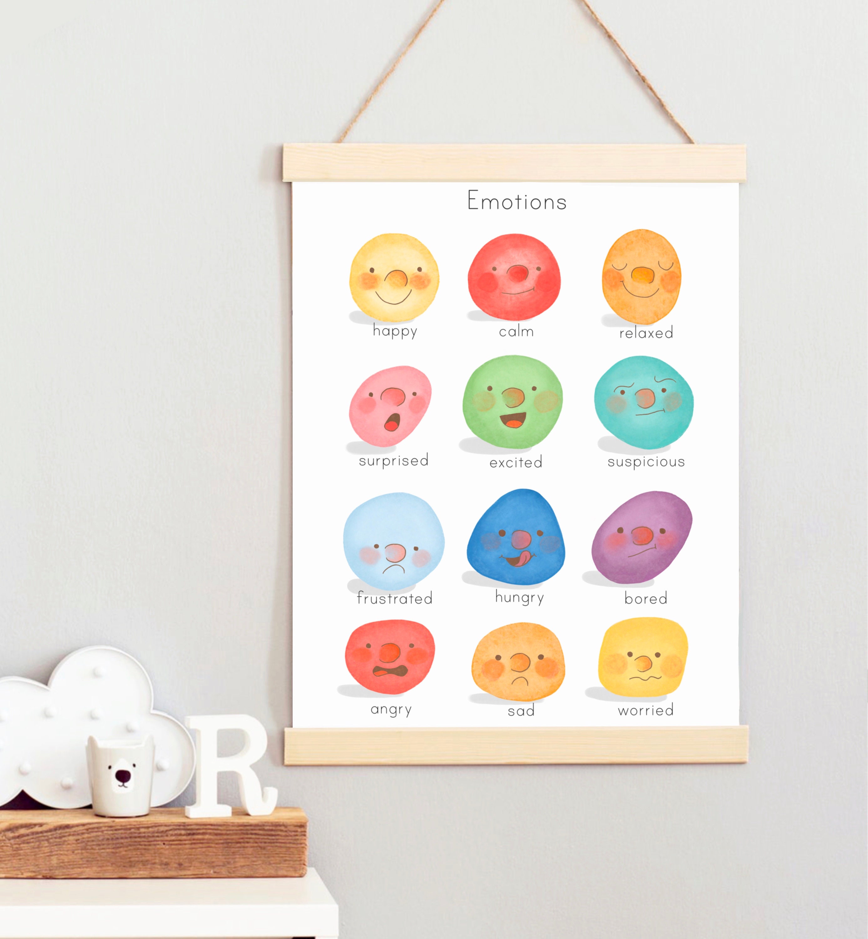 Kids Feelings Chart Poster: Montessori Classroom Decor (digital ...