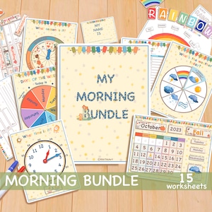 Busy Book - My Morning Bundle, Circle Time Printable Preschool Curriculum, Homeschool Preschool Worksheets, Learning Folder