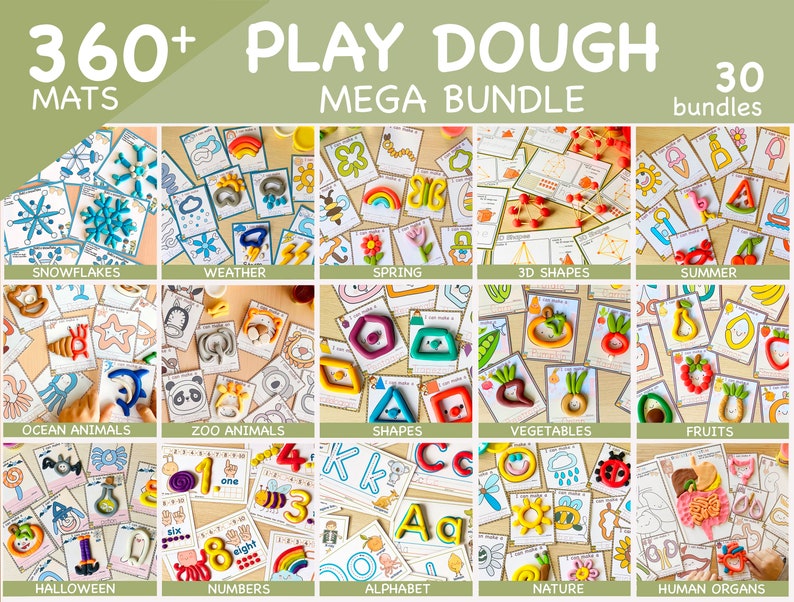 360+ Play Dough Mats Toddler Printable Activities Playdough Mats Homeschool Printable Visual Cards Preschool Printables Fine Motor Skills image 1