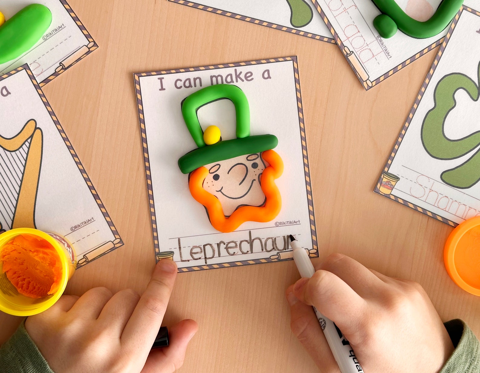 St Patricks Day Play Dough Mats Preschool Activities for Kids ...