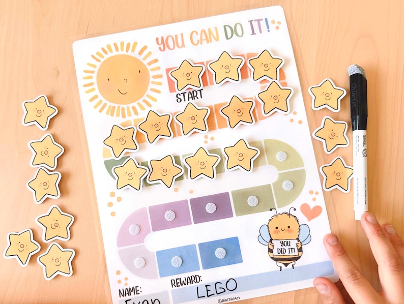 Printable Reward Chart for Kids Toddler Goal Chart Printable Kids Routine Chart Colourful Rainbow Behavior Daily Chore Chart for Toddlers image 3