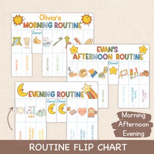 Kinder Tagesablauf Flip Chart, Morgen Nachmittag Abend Routine Warenkorb für Kleinkinder, Täglicher Visueller Ablaufplan To Do Liste, Kleinkind Aufgaben Tabelle