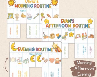 Kids Daily Routine Flip Chart, Morning Afternoon Evening Routine Cart for Toddlers, Daily Visual Schedule To Do List, Toddler Chore Chart