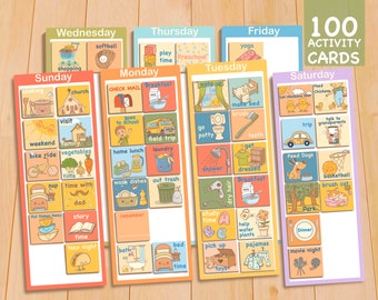 Chore Chart For Kids, Montessori Printable Toddler Activities To Do List Preschool Pre-K Kindergarten Homeschool Schedule Command Center