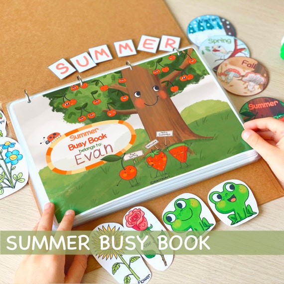 Summer Busy Book Printable Toddler Activities Preschool Learning Binder Baby Quiet Book Toddler Learning Homeschool Kindergarten Busy Binder