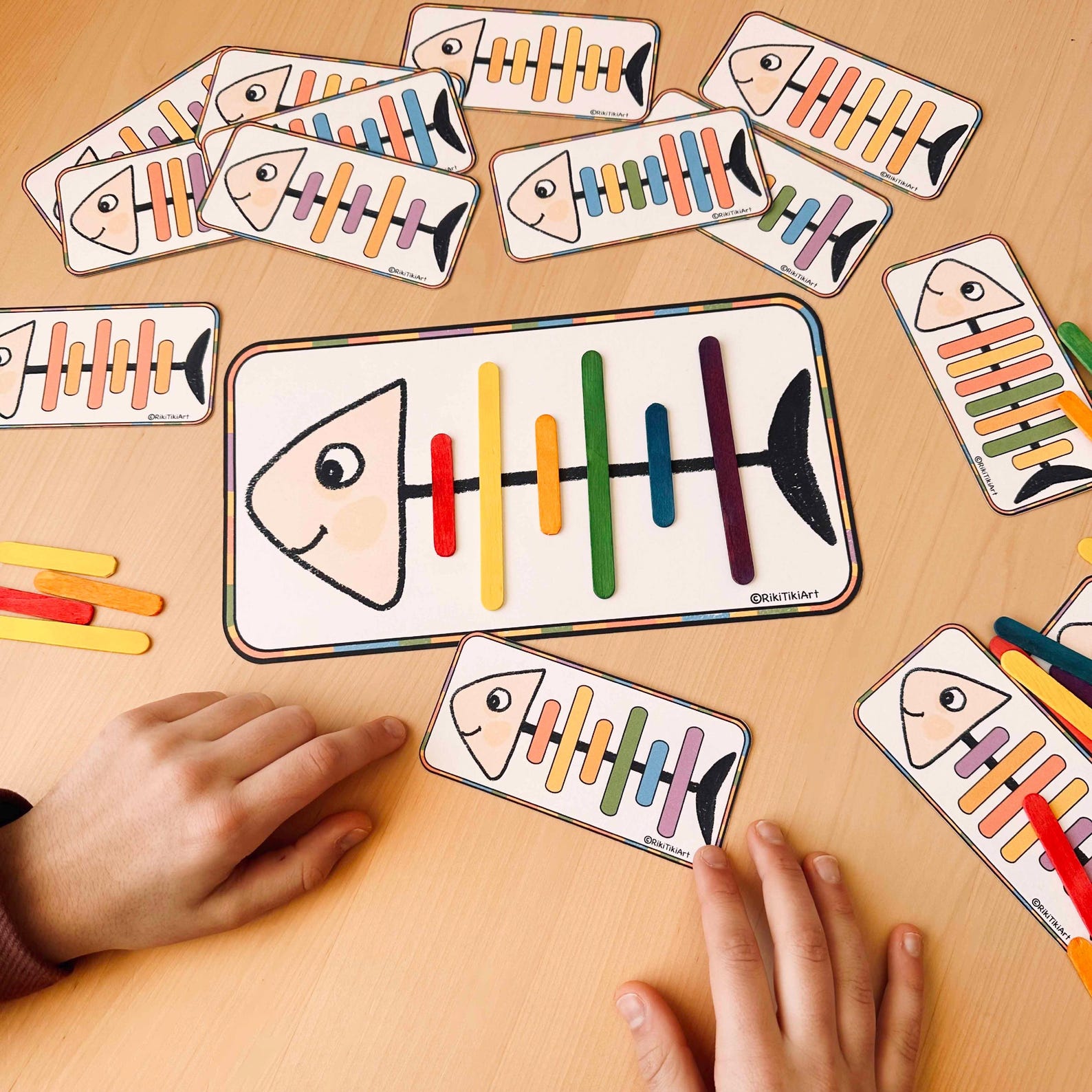 Popsicle Sticks Color Sorting Activity Printable Homeschool Toddler ...